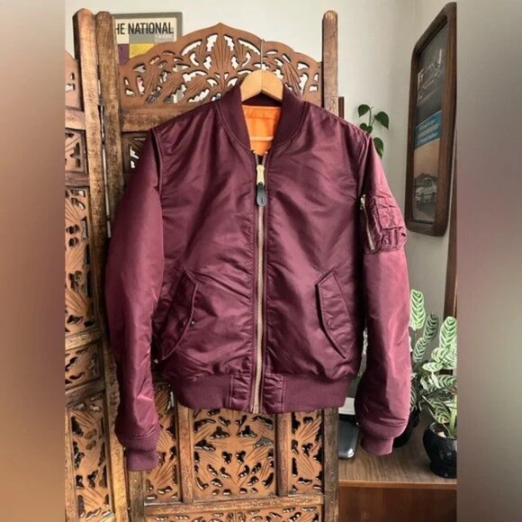 Alpha Industries Other - Alpha Industries MA-1 Maroon Bomber, men’s slim fit